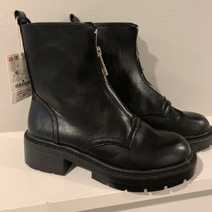 Pull & Bear Zip Combat Boots